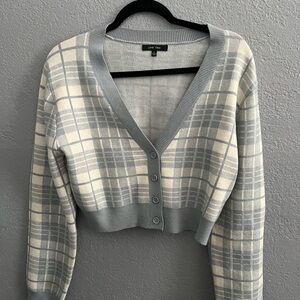 Marshall’s Plaid Cropped Cardigan